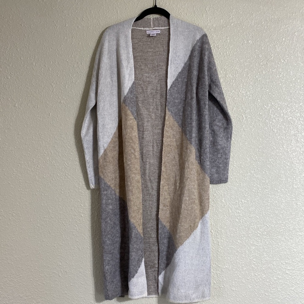 Sincerely Jules Cozy Colorblock Long Cardigan NWOT Size XS